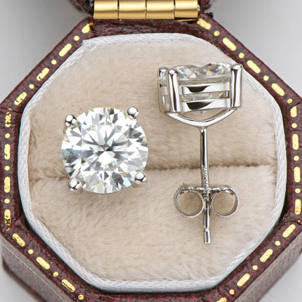 IOGOU 3mm/4mm/5mm/6.5mm/8mm/9mm/10mm/11mm Certificato D VVS1 Moissanite Orecchini con perno 925 Orecchini in argento per le donne Uomini Gioielli platinumshop