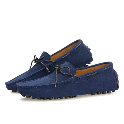 Mocassini da Uomo in Stile Italiano, Scarpe in Pelle Scamosciata, Calzature Comode e Leggere per Guida e Club