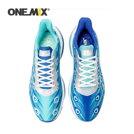 Scarpe da corsa da uomo ONEMIX rimbalzo ammortizzante scarpe sportive da corsa all'aperto traspiranti scarpe da ginnastica da uomo con aumento dell'altezza 6-7cm PlatiNum