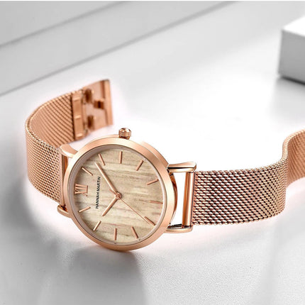 HANNAH MARTIN Movimento al quarzo giapponese in acciaio inossidabile di qualità del marchio Orologio Dropshipping da donna impermeabile da 36 mm in oro rosa completo platinumshop