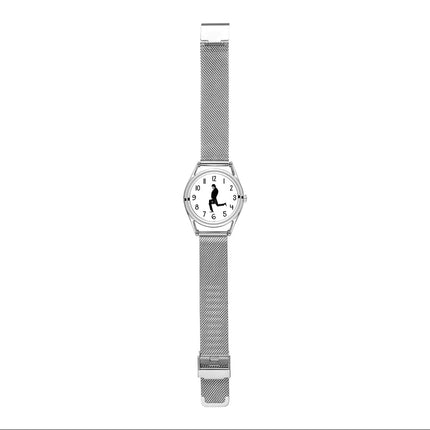 FEB 30TH Walking Men Design orologio Unisex da uomo dal Design creativo 3ATM cinturino in acciaio inossidabile resistente all'acqua platinumshop