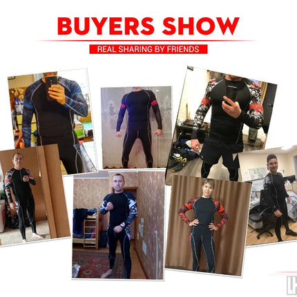 Men's Sports Suit MMA rashgard male Quick drying Sportswear Compression Clothing Fitness Training kit Thermal Underwear leggings PlatiNum