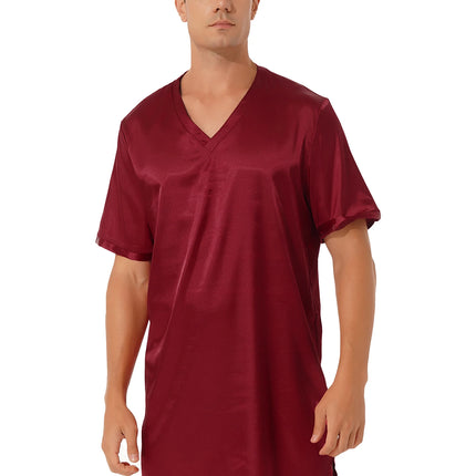 Donna uomo pigiama in raso di seta pigiameria maniche corte camicia da notte Kimono accappatoio abito da notte accappatoio camicia da notte estiva Homewear