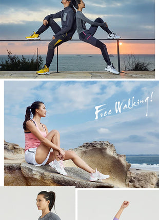 RAX Running Shoes Men&Women Outdoor Sport Shoes Breathable Lightweight Sneakers Air Mesh Upper Anti-slip Natural Rubber Outsole PlatiNum