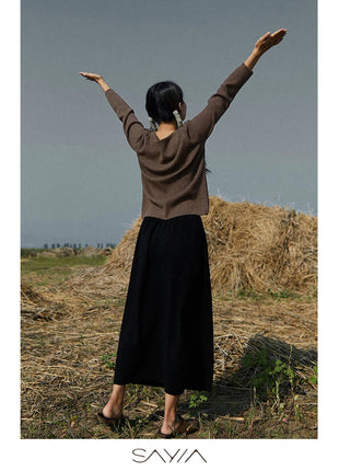 25 New arrivals women's 100% wool skirts, women's autumn and winter long loose and comfortable knit bottoming cashmere skirts, PlatiNum