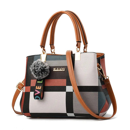 Elegant Designer Handbags Women Bags Messenger PU Leather Crossbody Bags Hairball tassen Girls Shoulder Bag Top-hand Tote Bag PlatiNum