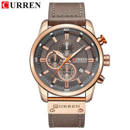 CURREN orologio da uomo in pelle orologi sportivi da uomo esercito militare orologio da polso al quarzo cronografo orologio maschile Relogio Masculino platinumshop