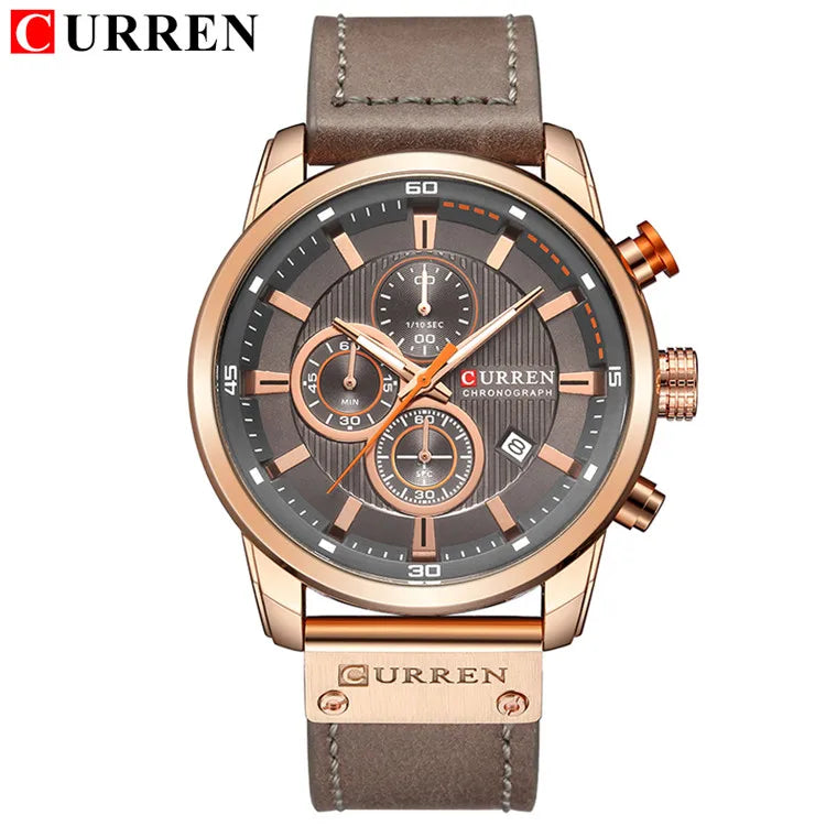 CURREN orologio da uomo in pelle orologi sportivi da uomo esercito militare orologio da polso al quarzo cronografo orologio maschile Relogio Masculino platinumshop