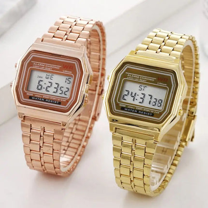 Orologio da donna uomo unisex oro argento nero vintage LED digitale sportivo militare orologi da polso elettronico digitale presente regalo maschile platinumshop