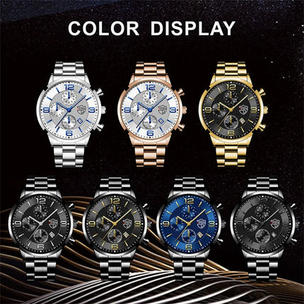 Orologi da uomo alla moda Orologio da polso al quarzo di lusso Calendario da uomo Business Casual Orologio in pelle Orologio luminoso platinumshop