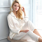 Pigiama di seta di gelso 100% donna estate inverno primavera a maniche lunghe in due pezzi coppia servizio a domicilio pigiama di seta per signora