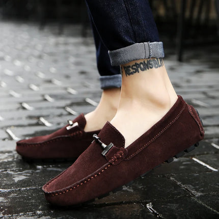 Nuovi uomini scarpe casual moda pelle scamosciata morbida mocassini da uomo mocassini per il tempo libero slip on scarpe da guida da uomo scarpe pigre fatte a mano appartamenti comodi