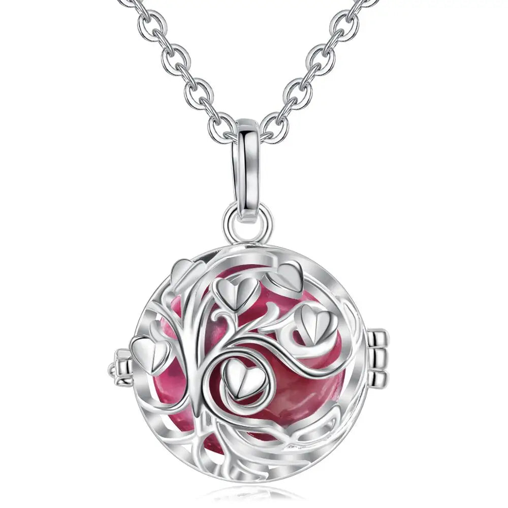 Eudora Gravidanza Bola Harmony Palla Ciondolo Albero della Vita Gabbia Fit Carillon Campana Collana con Sfera per Mamma Incinta Regalo con Scatola K411N20