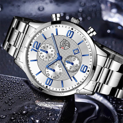 Orologi da uomo alla moda Orologio da polso al quarzo di lusso Calendario da uomo Business Casual Orologio in pelle Orologio luminoso platinumshop