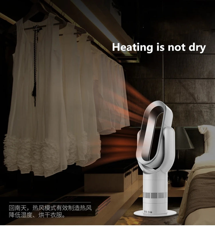 Ventilatore Freddo e Caldo con Telecomando, Senza Pale, 220V, Ultra-silenzioso, Purificatore d'Aria, Alta Qualità, Programmabile 1-9 Ore