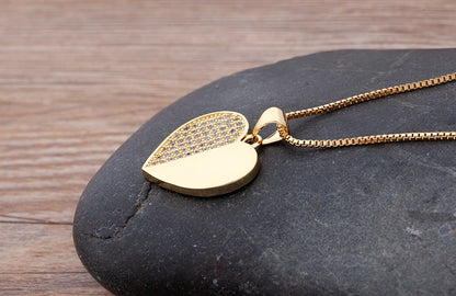 Nidin moda di lusso con zirconi cubici ciondolo a forma di cuore da donna placcato in oro collana a catena di alta qualità regalo per feste di gioielli scintillanti