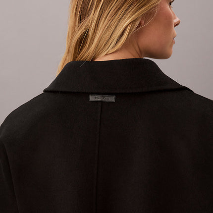 cappotto avvolgente in misto lana double-face black da donne calvin klein