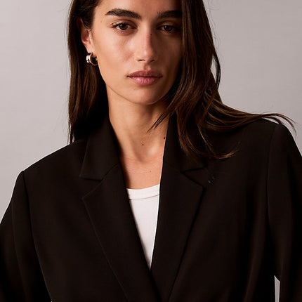 blazer classico in morbido twill black da  