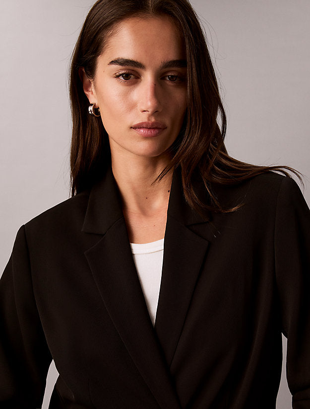 blazer classico in morbido twill black da  