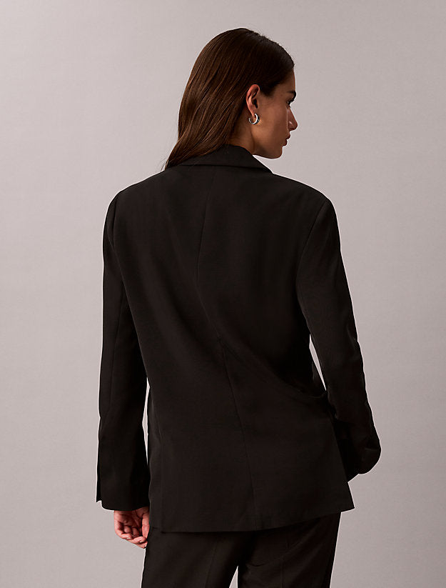 blazer classico in morbido twill black da  