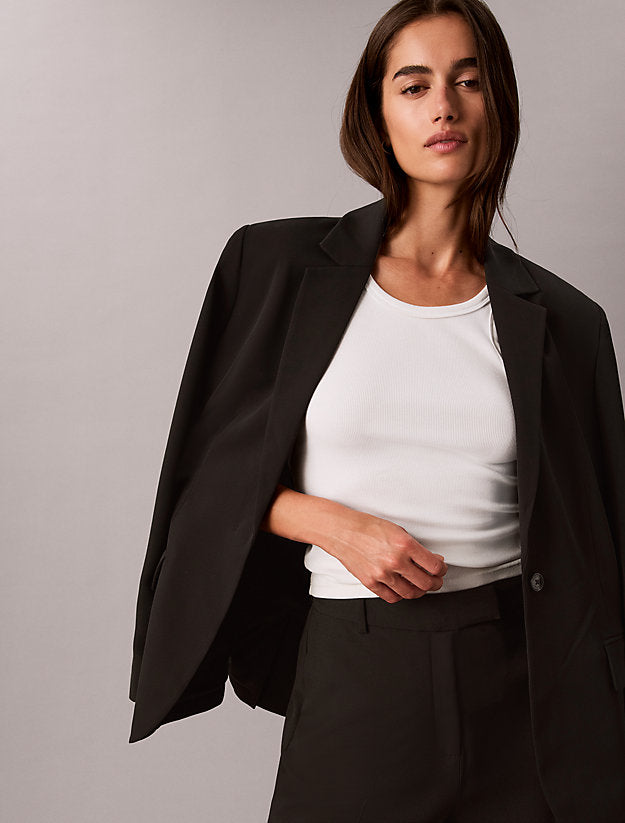blazer classico in morbido twill black da  