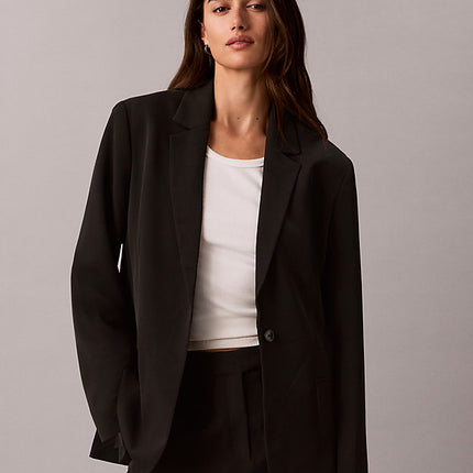 blazer classico in morbido twill black da  