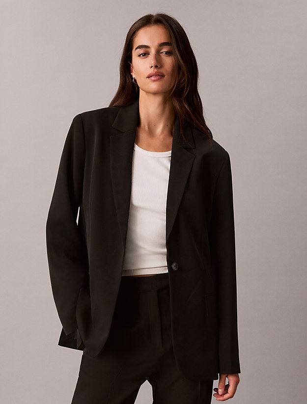 blazer classico in morbido twill black da  