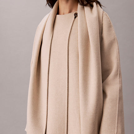 cappotto con sciarpa in misto lana b0212 beige heather da donne calvin klein