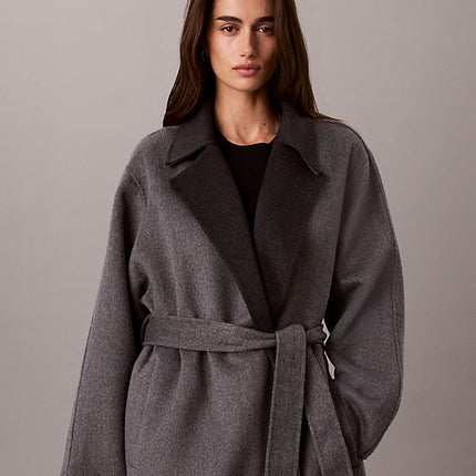 cappotto avvolgente in misto lana mélange two tone b30 medium grey and b85 gu da donne calvin klein