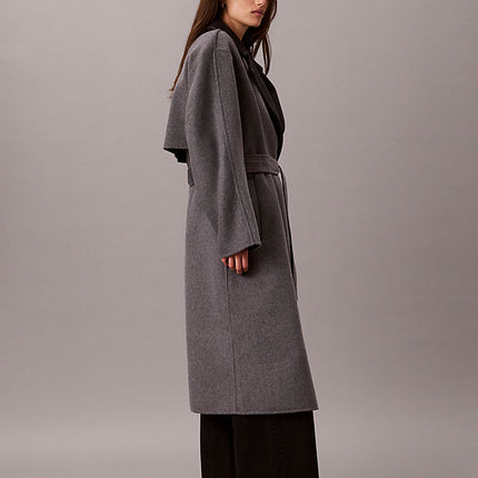 cappotto avvolgente in misto lana mélange two tone b30 medium grey and b85 gu da donne calvin klein