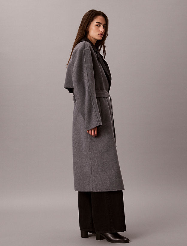 cappotto avvolgente in misto lana mélange two tone b30 medium grey and b85 gu da donne calvin klein