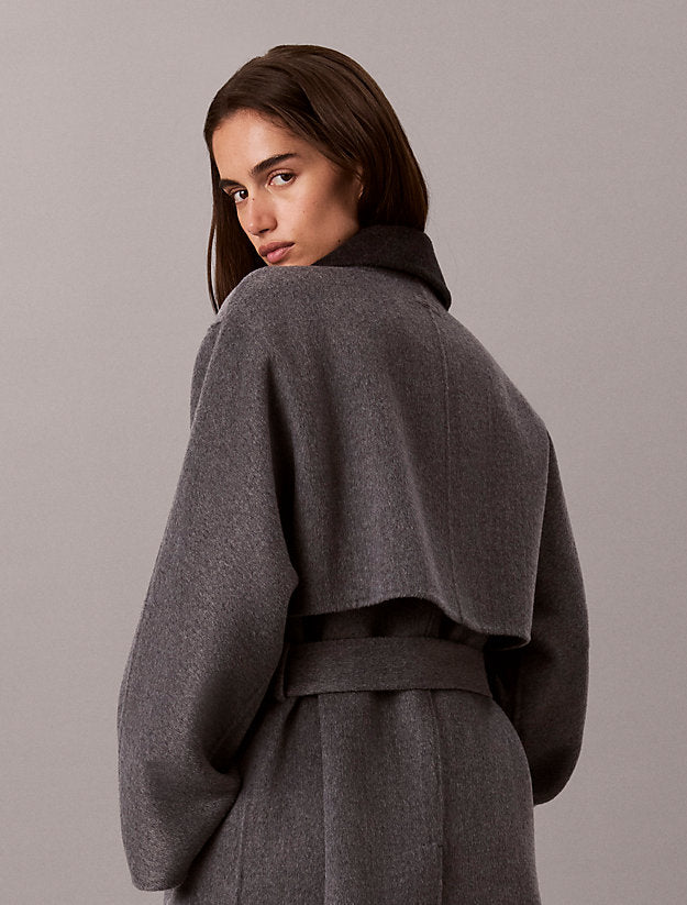 cappotto avvolgente in misto lana mélange two tone b30 medium grey and b85 gu da donne calvin klein