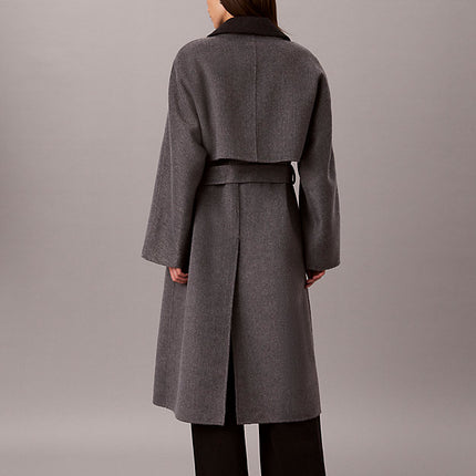 cappotto avvolgente in misto lana mélange two tone b30 medium grey and b85 gu da donne calvin klein