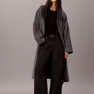 cappotto avvolgente in misto lana mélange two tone b30 medium grey and b85 gu da donne calvin klein