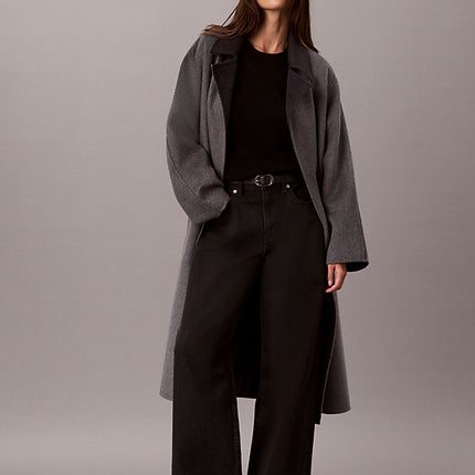 cappotto avvolgente in misto lana mélange two tone b30 medium grey and b85 gu da donne calvin klein