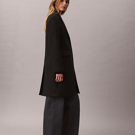 cappotto monopetto sartoriale in misto lana black da donne calvin klein