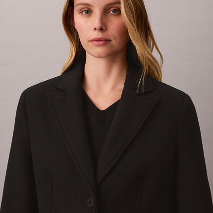 cappotto monopetto sartoriale in misto lana black da donne calvin klein