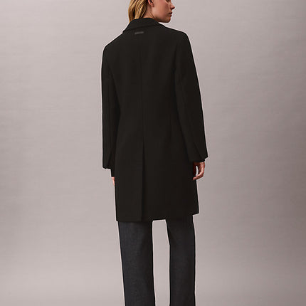 cappotto monopetto sartoriale in misto lana black da donne calvin klein