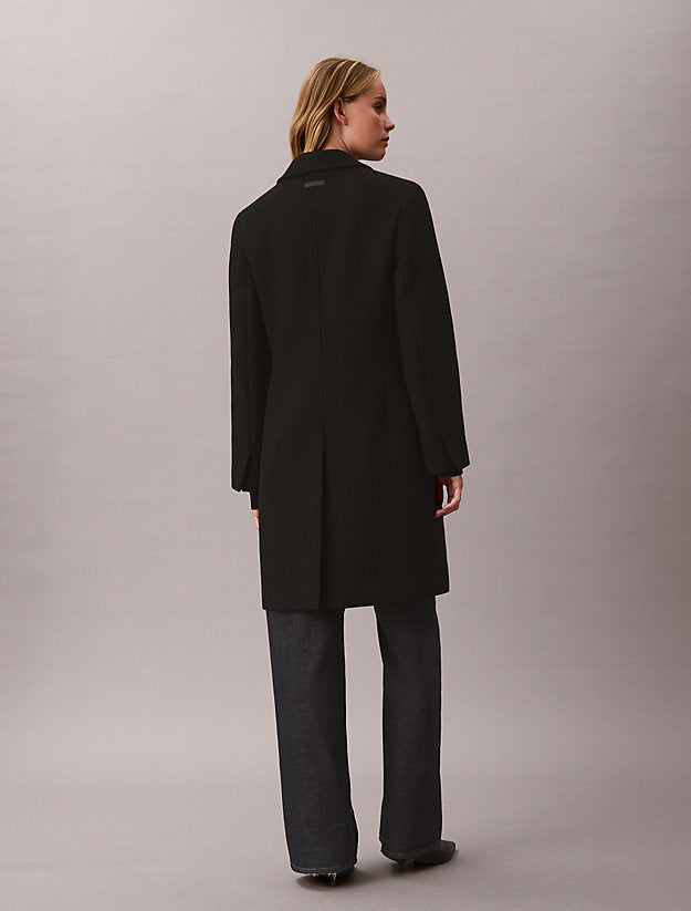 cappotto monopetto sartoriale in misto lana black da donne calvin klein