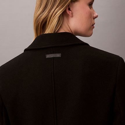 cappotto monopetto sartoriale in misto lana black da donne calvin klein