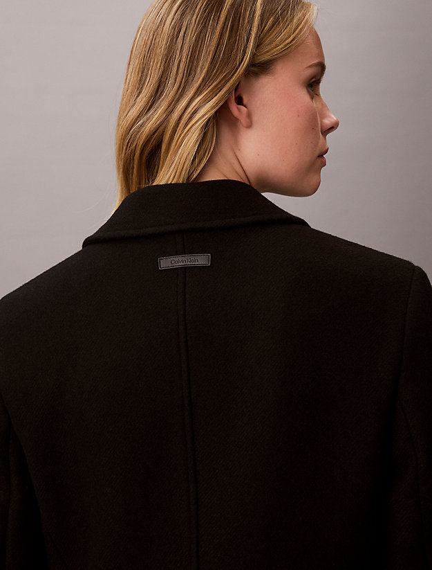 cappotto monopetto sartoriale in misto lana black da donne calvin klein