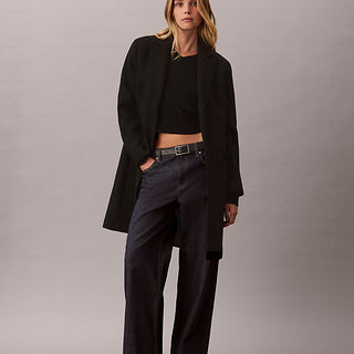 cappotto monopetto sartoriale in misto lana black da donne calvin klein