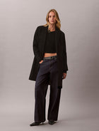 cappotto monopetto sartoriale in misto lana black da donne calvin klein