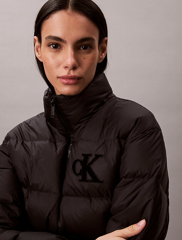 piumino imbottito con monogramma black da donne calvin klein jeans