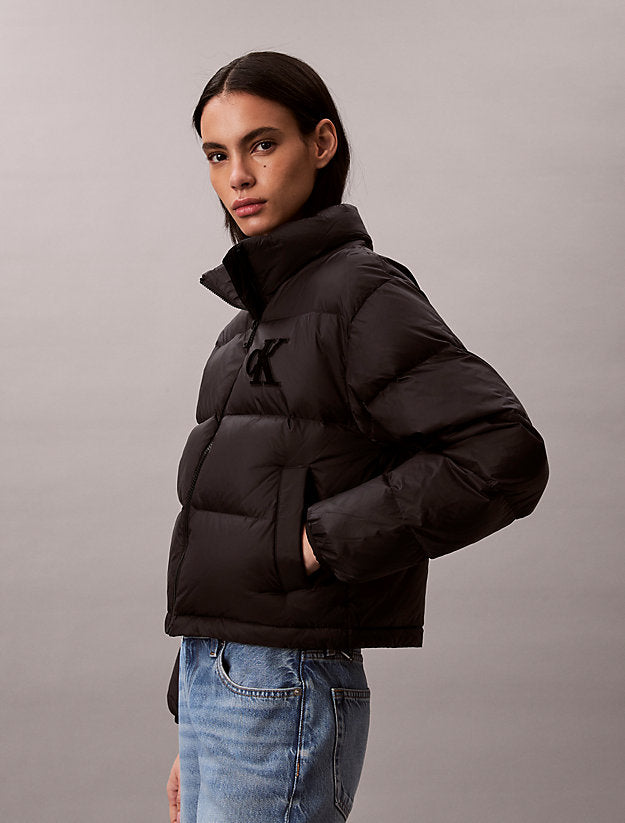 piumino imbottito con monogramma black da donne calvin klein jeans