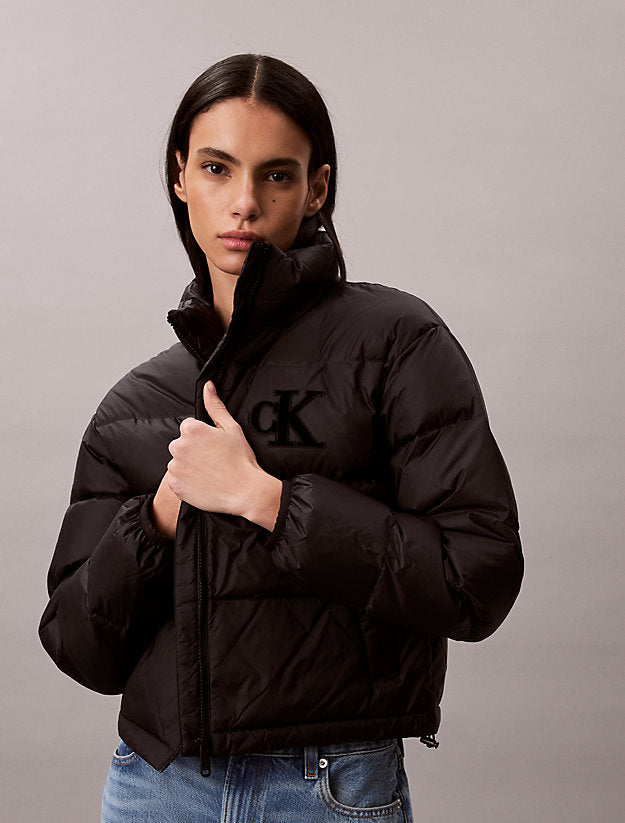 piumino imbottito con monogramma black da donne calvin klein jeans