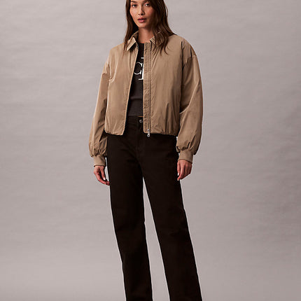 giubbotto bomber lucido taglio relaxed desert taupe da donne calvin klein jeans