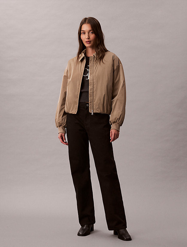 giubbotto bomber lucido taglio relaxed desert taupe da donne calvin klein jeans