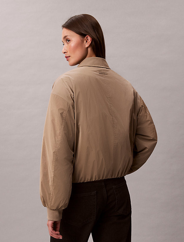 giubbotto bomber lucido taglio relaxed desert taupe da donne calvin klein jeans