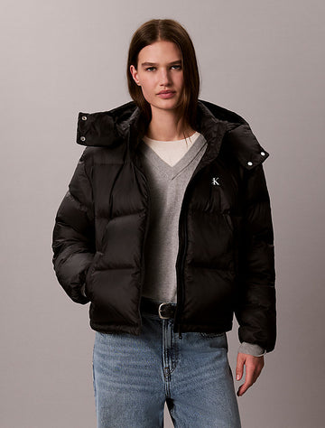 piumino corto black da donne calvin klein jeans